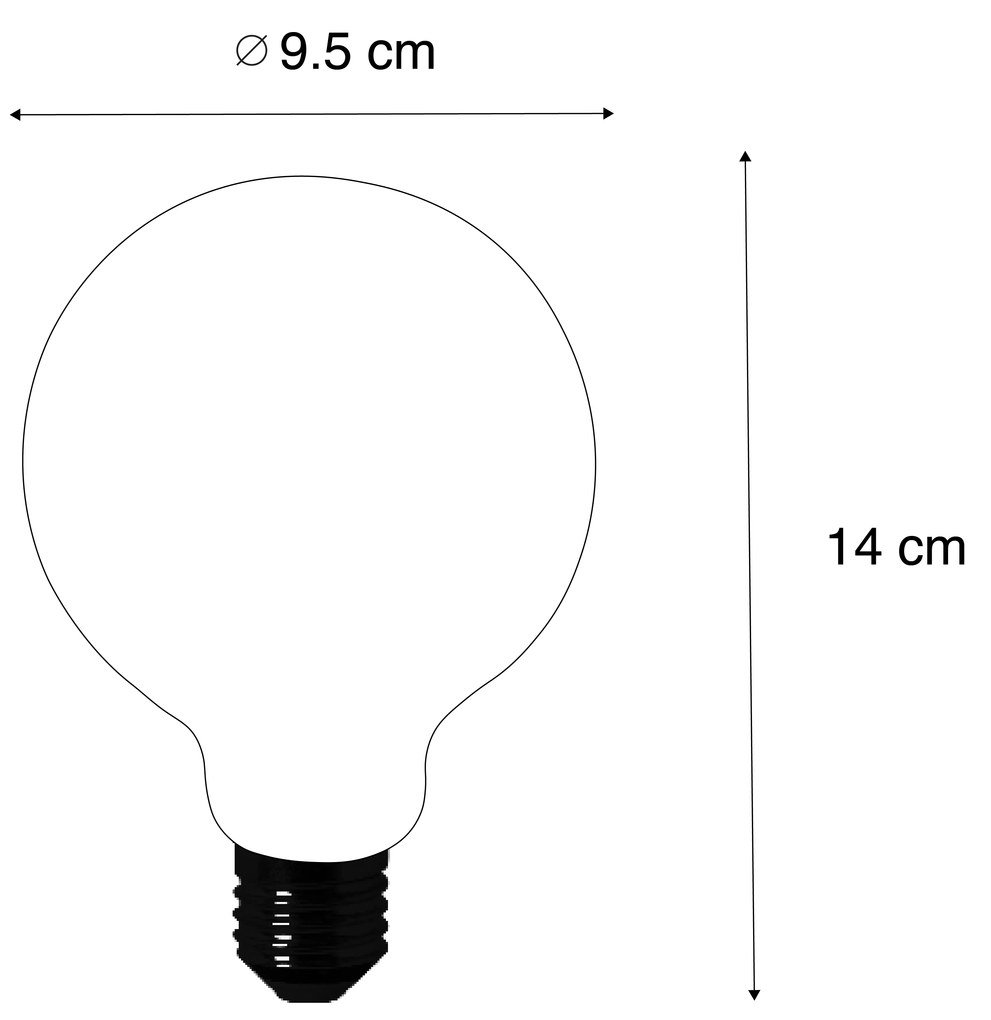 Conjunto de 5 Lâmpada LED E27 G95 transparente 2,2W 470 lm 2700K