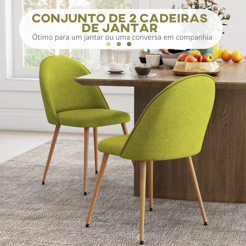 Conjunto de 2 Cadeiras Sala de Jantar Cadeiras de Cozinha Estofadas em