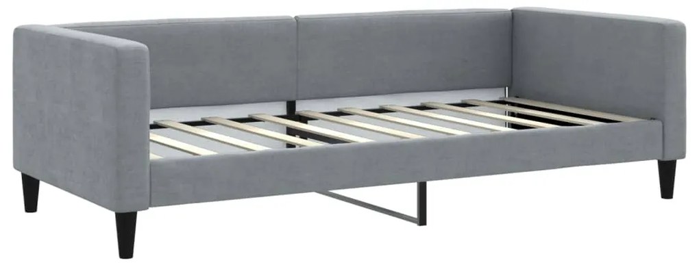 Sofá-cama c/ gavetão e colchões 90x190 cm tecido cinzento-claro