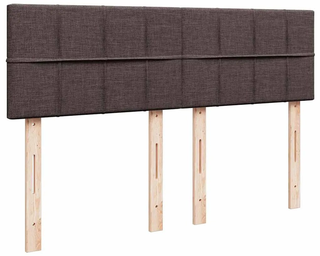Cama com molas/colchão 140x200 cm tecido castanho-escuro