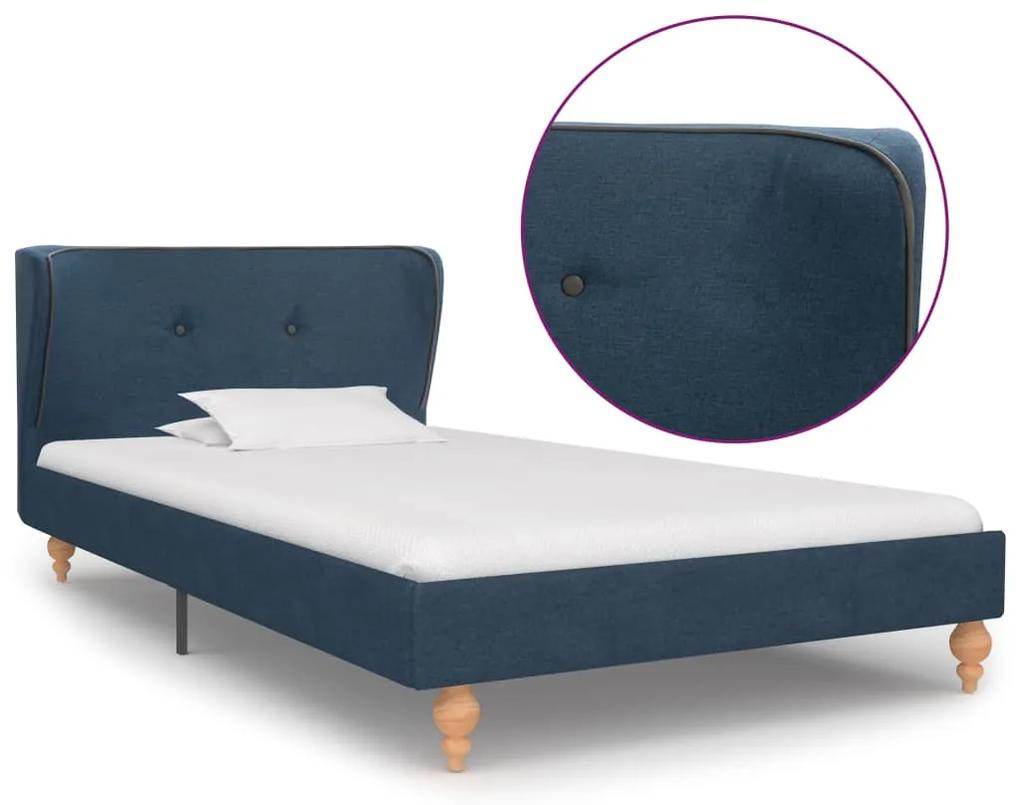280577 vidaXL Estrutura de cama em tecido azul 90x200 cm