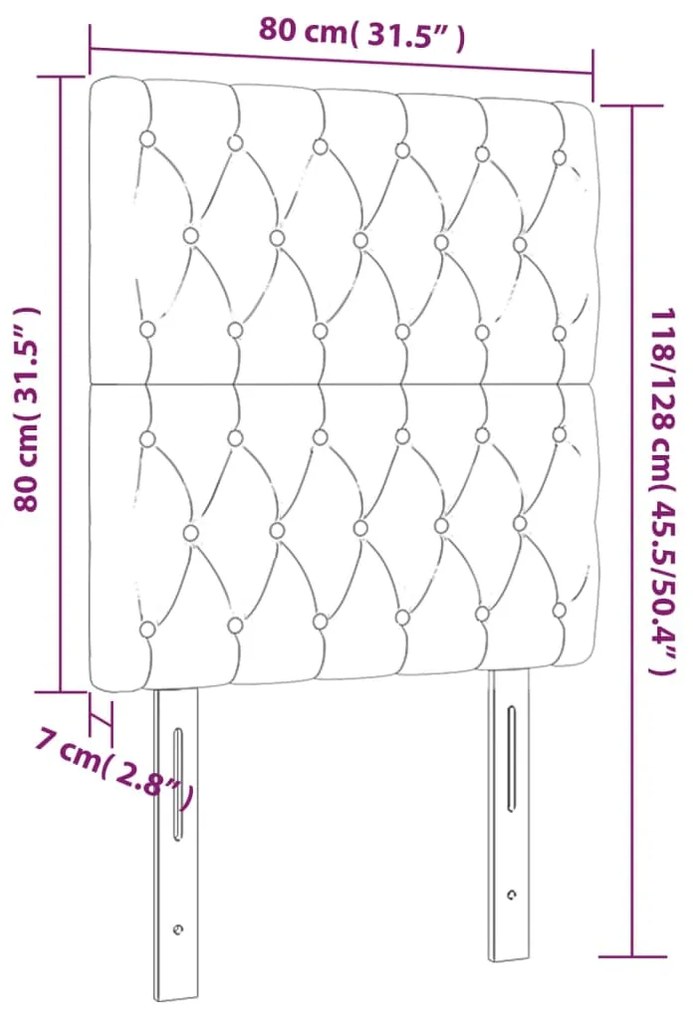 Cabeceira de cama c/ luzes LED tecido 80x7x118/128cm cor creme