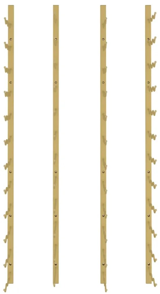 Garrafeira de parede para 36 garrafas 2 pcs ferro dourado