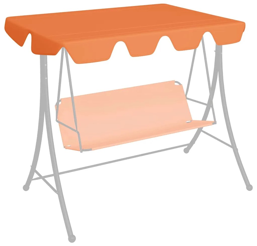 Toldo suplente p/ baloiço de jardim 150/130x105/70 cm laranja
