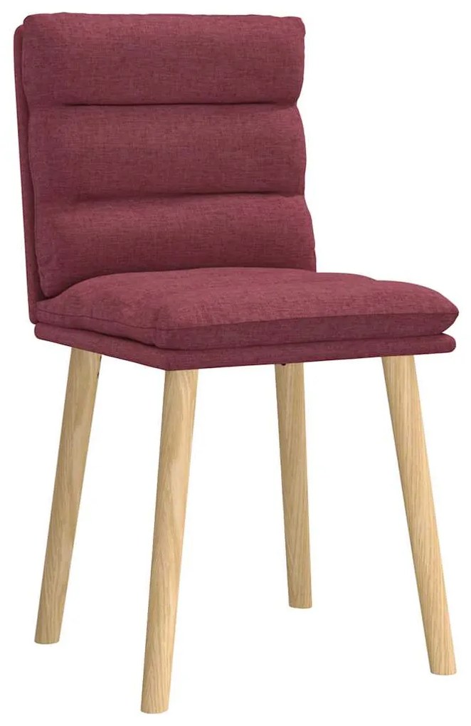 Cadeiras de jantar 2 pcs tecido vermelho tinto