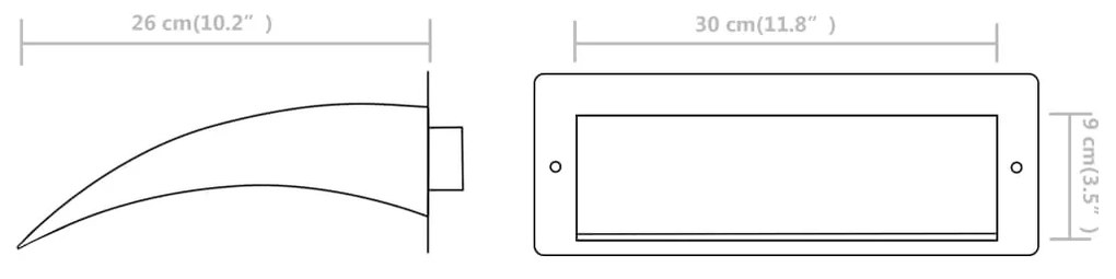 Fonte para piscina aço inoxidável 30x9x26 cm prateado