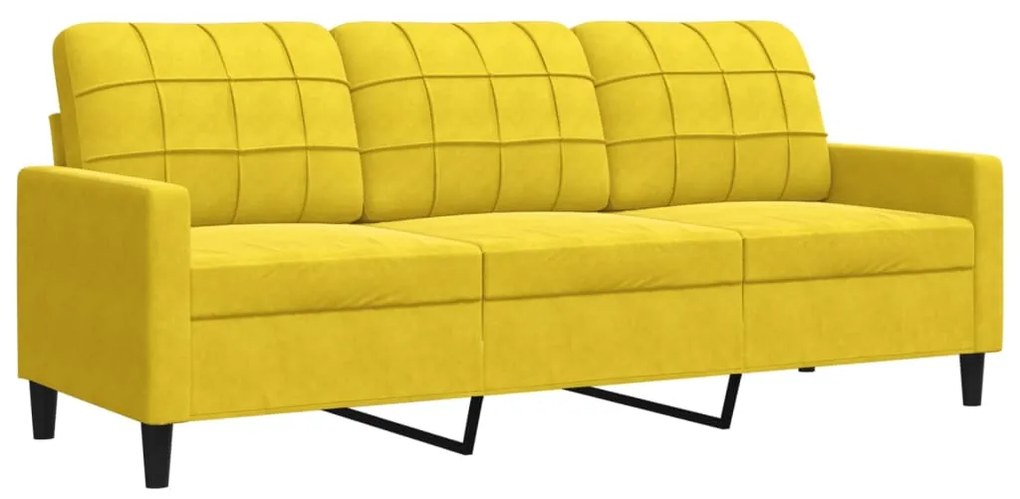 4 pcs conjunto de sofás com almofadões e rolos veludo amarelo