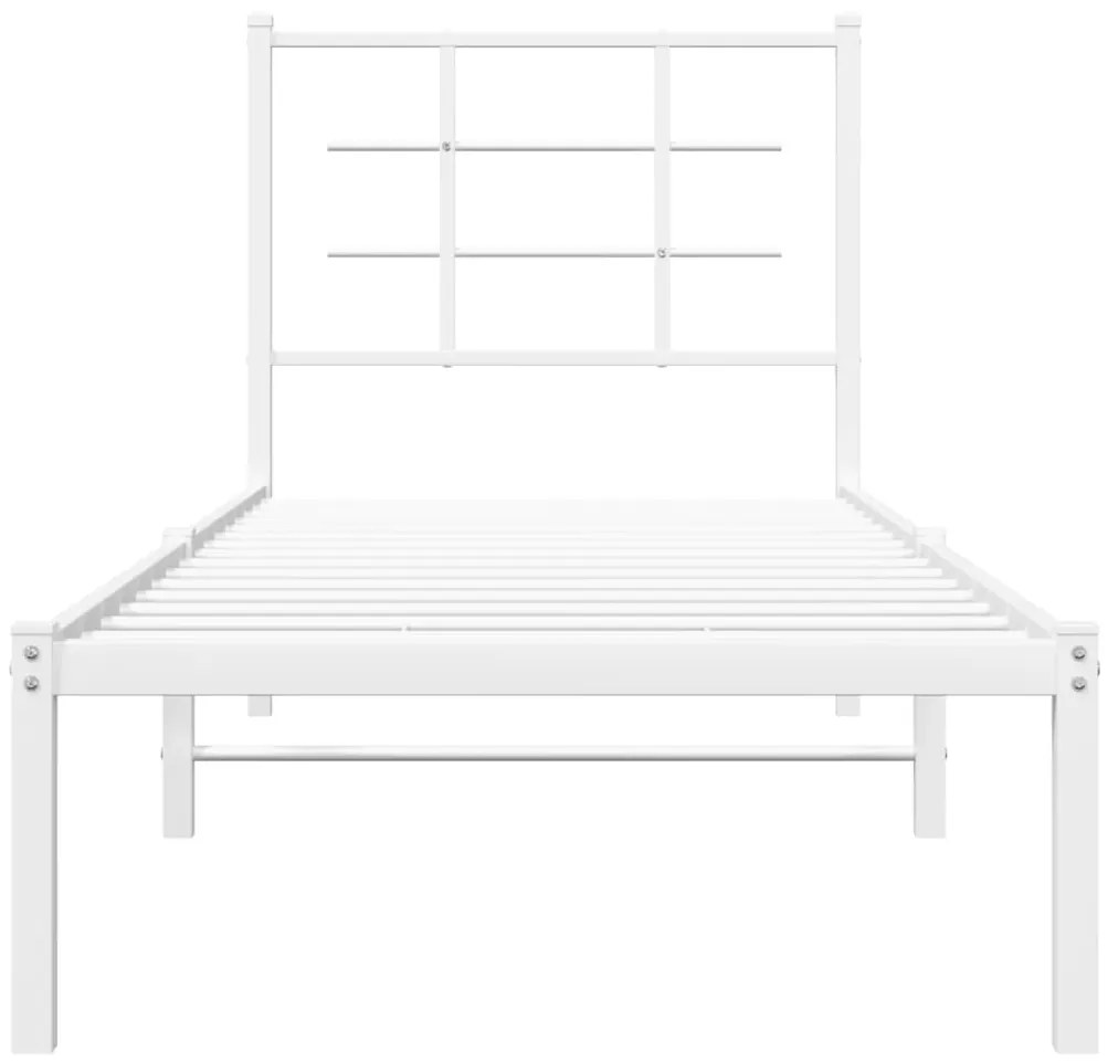 Estrutura de cama com cabeceira 80x200 cm metal branco