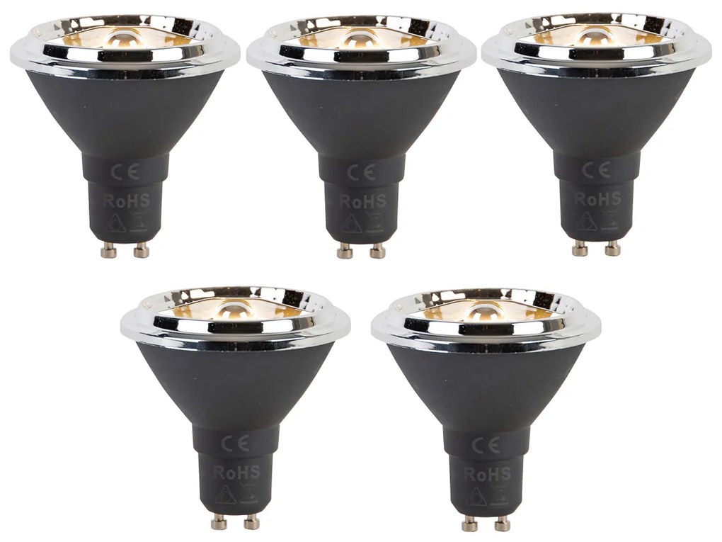 Conjunto de 5 lâmpadas LED GU10 reguláveis AR70 6W 450lm 2700K