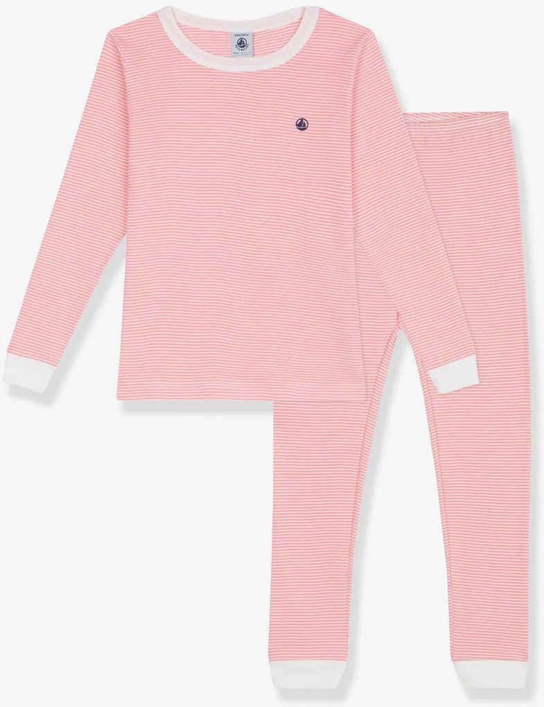 Pijama em algodão Petit Bateau para criança rosa