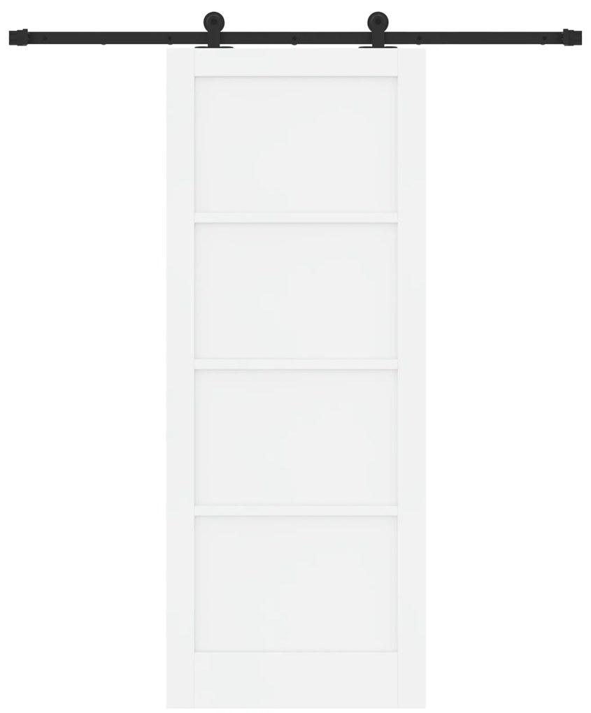 Porta Deslizante com Conjunto de Ferramentas Branca 83x211 cm de Madei
