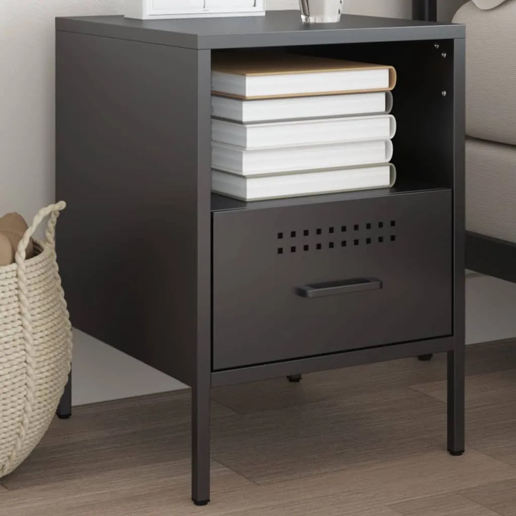 Mesa de cabeceira 36x39x50,5 cm aço preto
