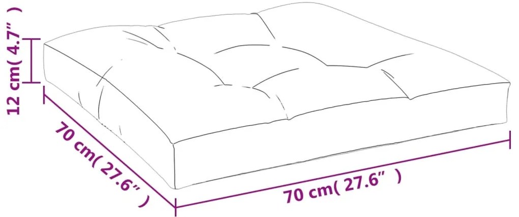 Almofadão para sofá de paletes 70x70x12 cm padrão folhas