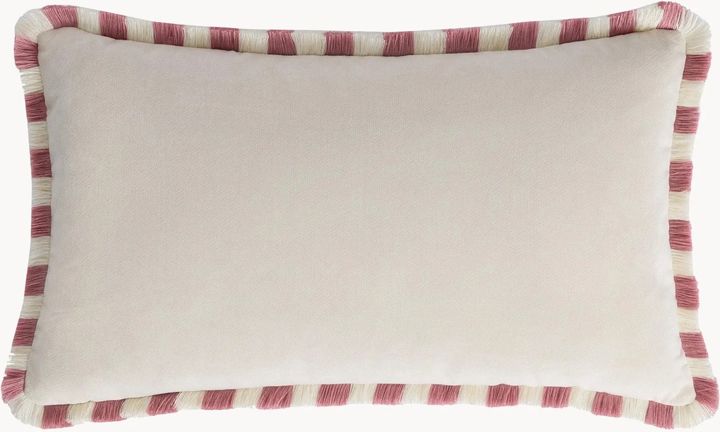 Almofada de veludo artesanal com franjas Happy Pillow