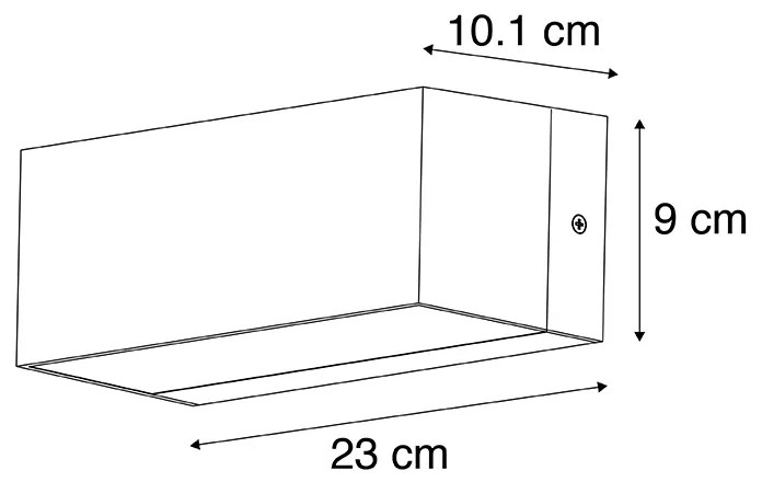 Candeeiro de parede moderno preto IP65 - Houks Moderno