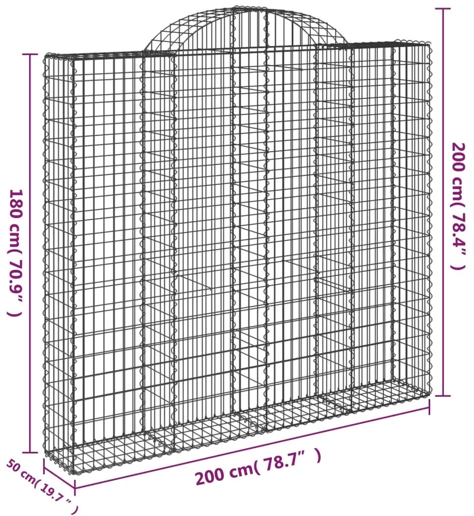 Cestos gabião arqueados 6pcs 200x50x180/200cm ferro galvanizado