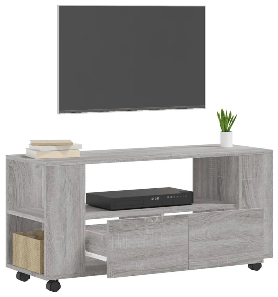 Móvel de TV 102x34,5x43 cm derivados de madeira cinzento sonoma