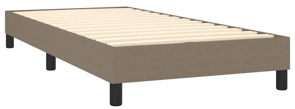 Cama box spring colchão/LED 100x200cm tecido cinza-acastanhado