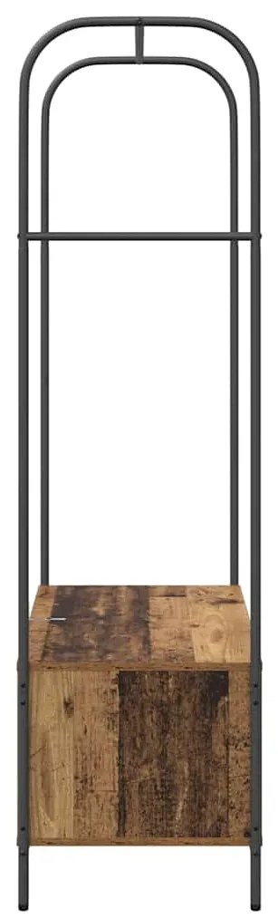 Cabide com Prateleiras Madeira Antiga 100x44x160 cm