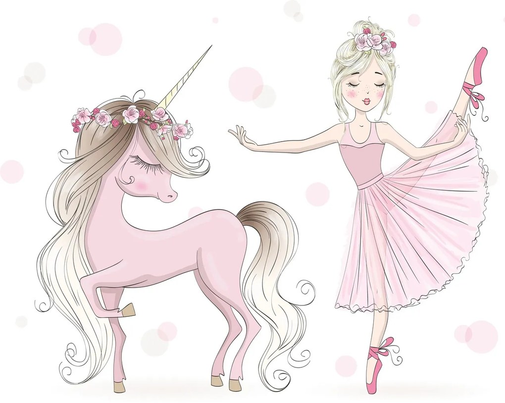 Cama infantil dupla branca Luk 160x80 desenho princesa e unicórnio - colchão e estrado incluído