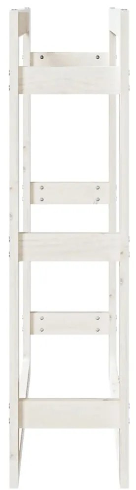 Suporte para lenha 80x25x100 cm pinho maciço branco