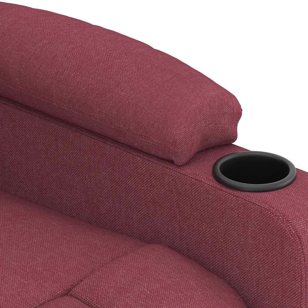 Poltrona de massagens elétrica reclinável tecido vermelho tinto