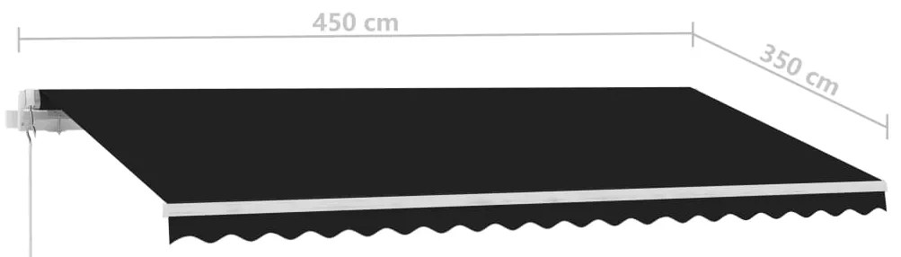 Toldo retrátil manual com LED 450x350 cm antracite