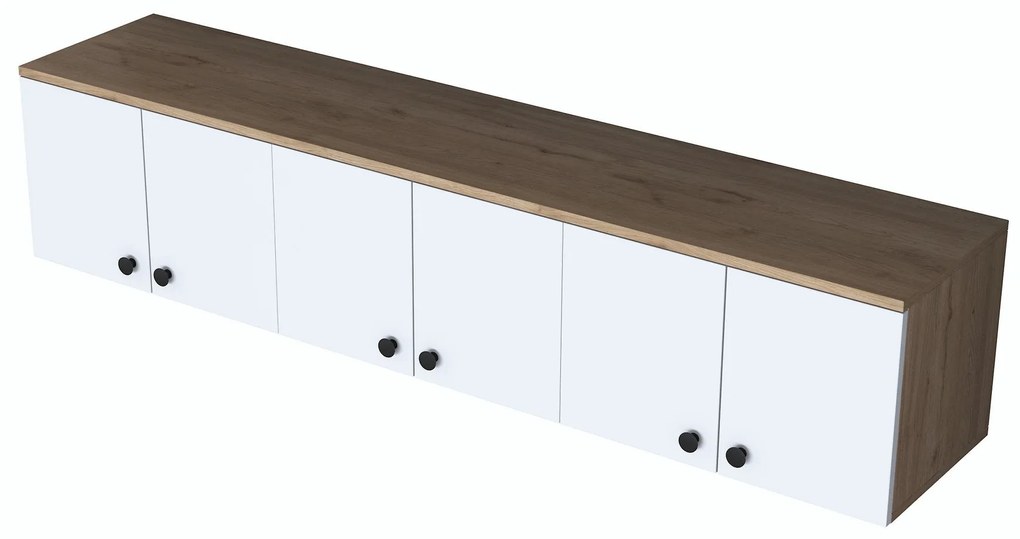 Armário Multiusos EA103 – Nogueira/Branco – 179,6x43,6x37,5 cm