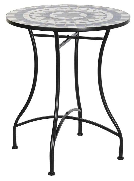 Mesa de Apoio Dkd Home Decor Azul Metal Pedra (60 X 60 X 72 cm)