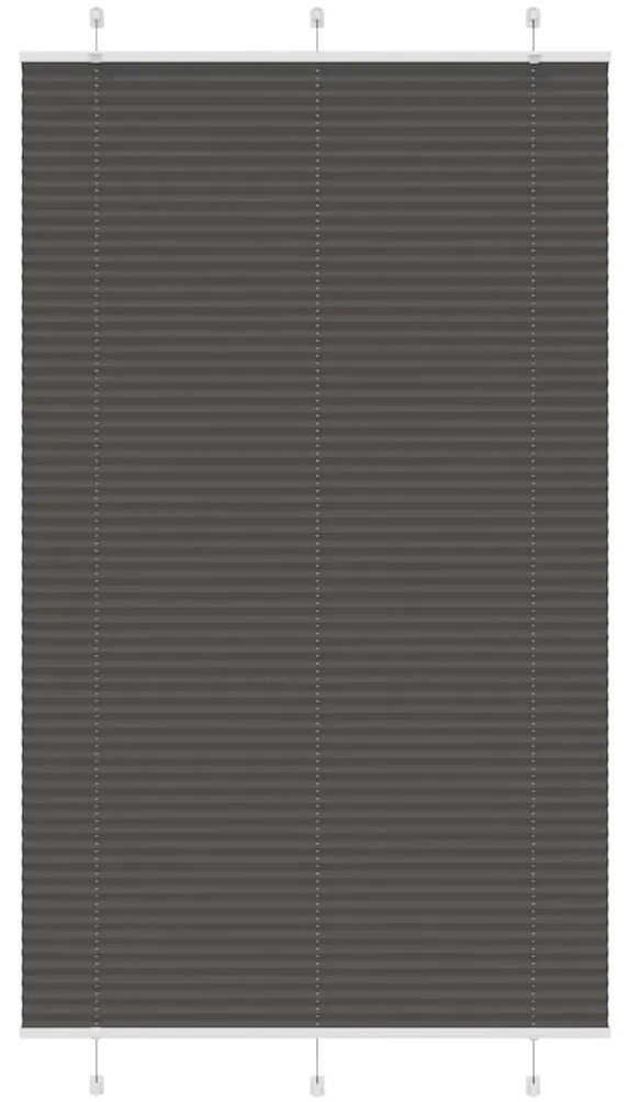 Preto Plissada Cega 120x200 cm Largura Tecido 119,4cm Poliéster