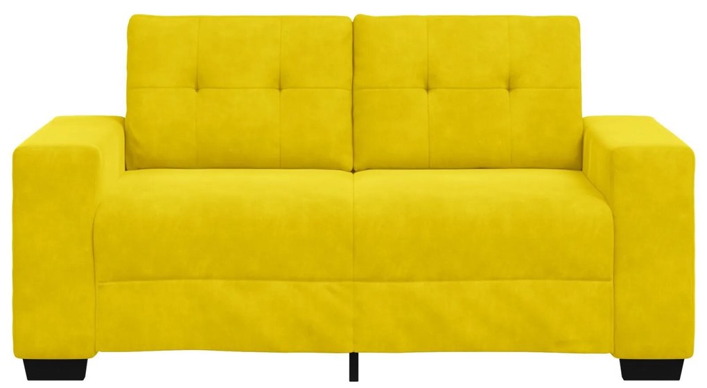 Sofá Loveseat vidaXL Amarelo 120 cm em Veludo