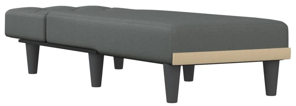 Chaise longue tecido cinzento-escuro