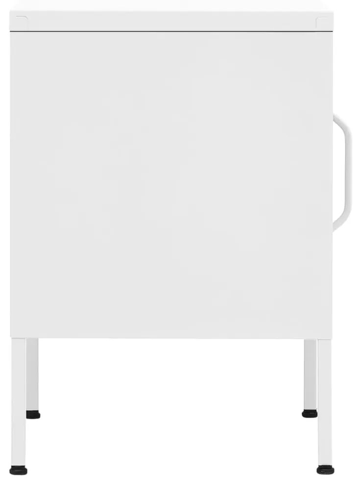 Mesa de cabeceira 35x35x51 cm aço branco