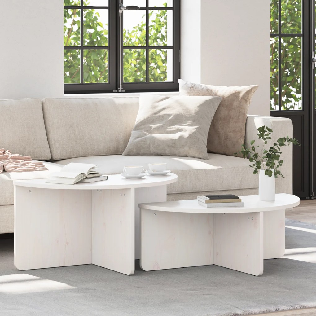vidaXL Mesa de centro 2 pcs Branco 79 x 39.5 x 40 cm