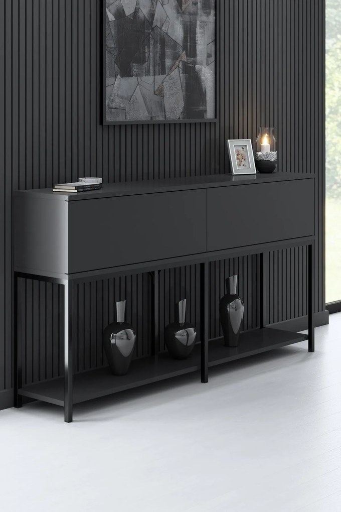 Conjunto de Mobiliário para Sala de Estar Lord – Antracite/Preto – TV: