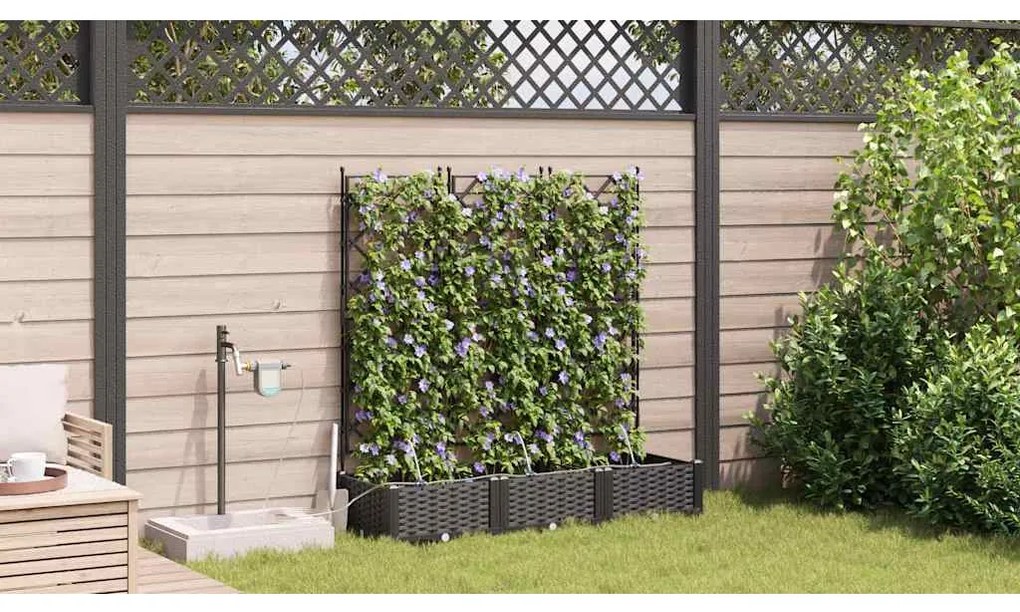 Jardineiras de Jardim 1 pc Preto 120 x 40 x 126 cm Plástico