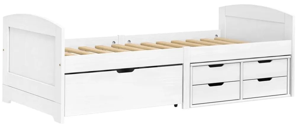 Sofá-cama com 5 gavetas 90x200 cm madeira de pinho maciça IRUN