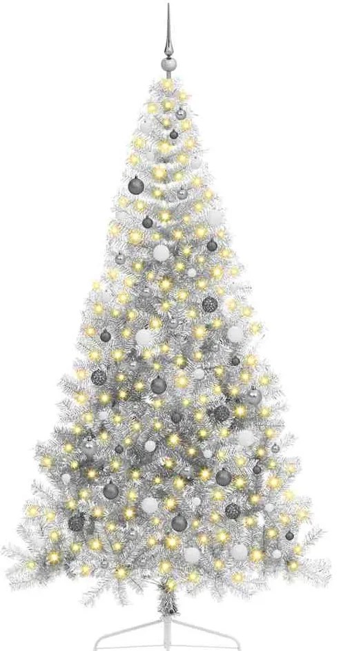 Árvore de Natal Artificial Prateado 240 cm PET