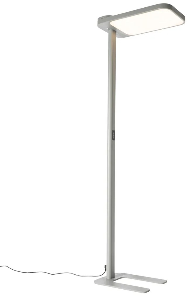 Candeeiro de pé de luz diurna cinzento quadrado com LED e regulador de intensidade - Guzo