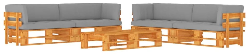 vidaXL 6 pcs conjunto lounge paletes pinho impregnado castanho mel