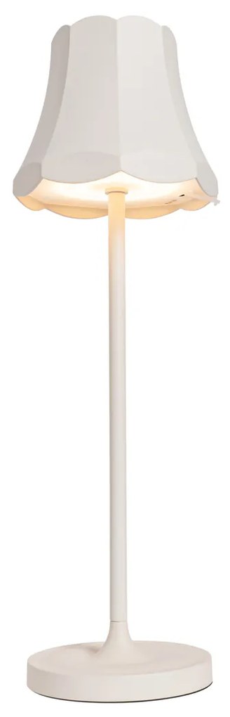 Candeeiro de mesa retro recarregável IP44 branco - Granny