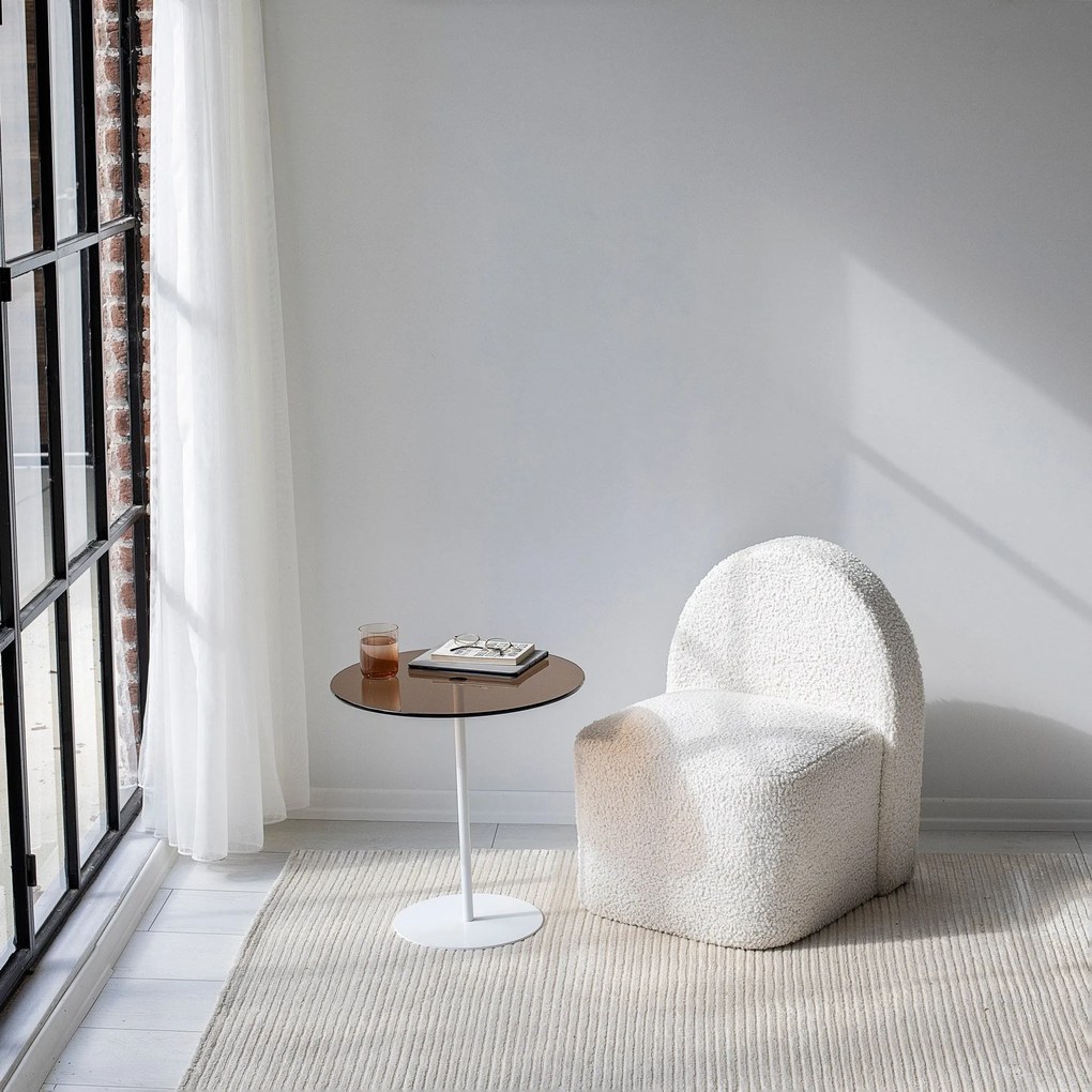 Mesa Lateral Chill-Out – Branco Bronze – 50cm x 50cm x 50cm