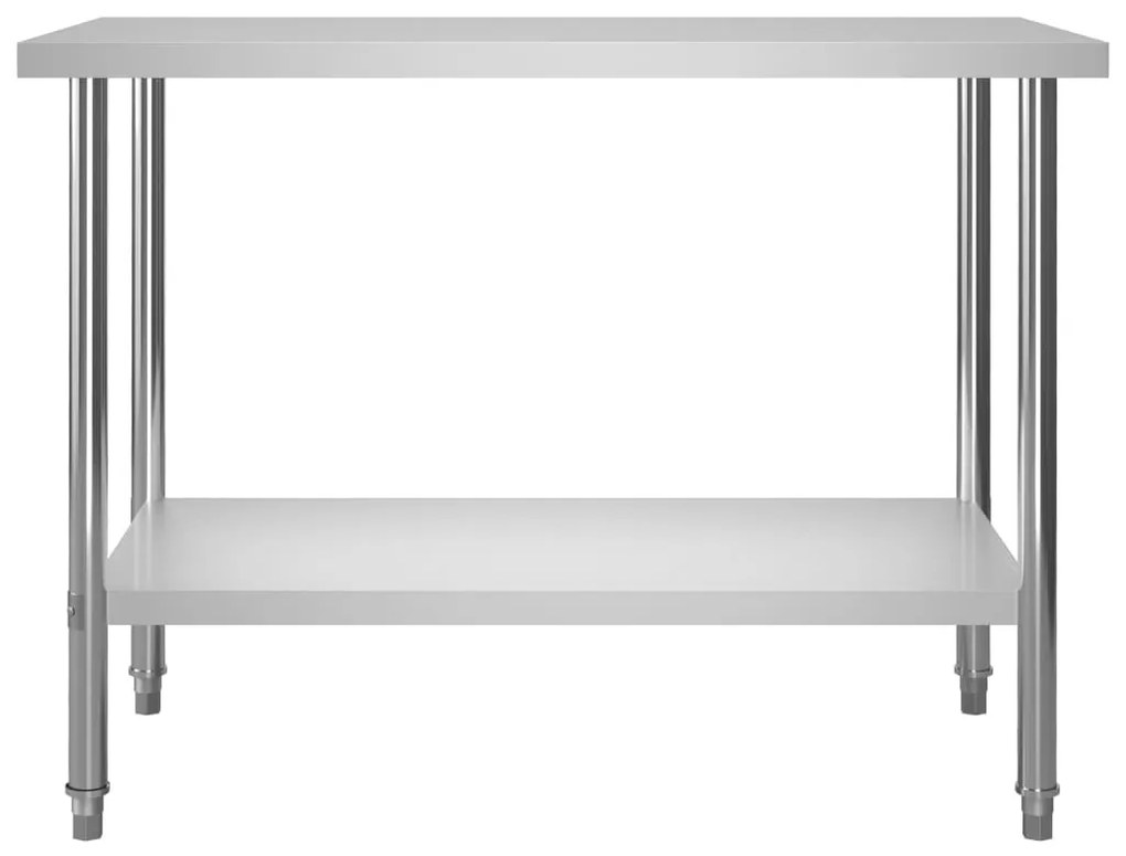Mesa trabalho cozinha c/ prateleira 120x60x120cm aço inoxidável