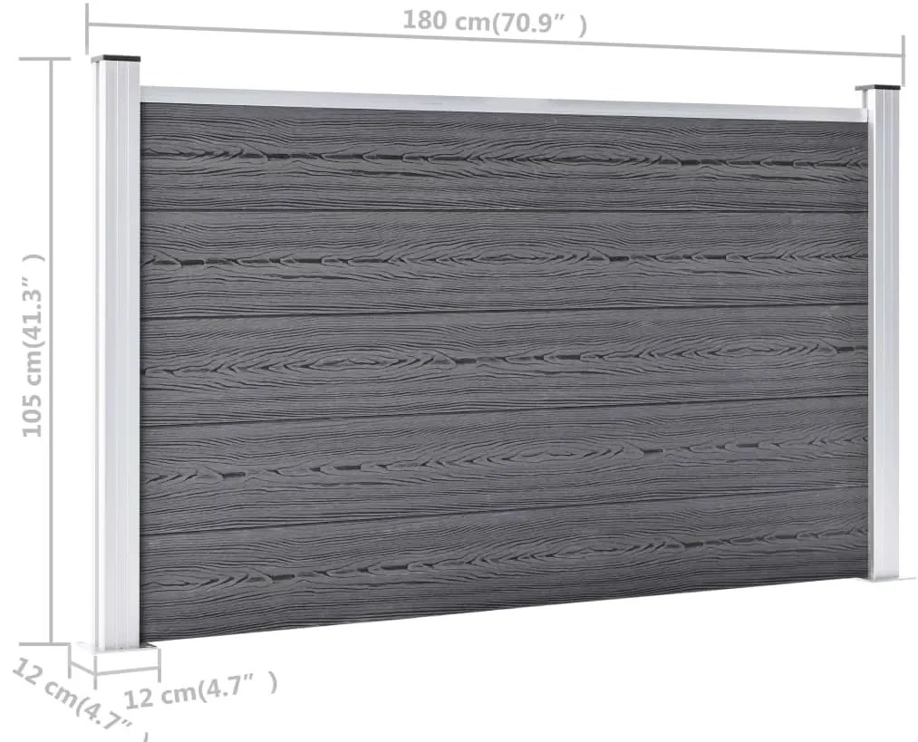 Painel de vedação para jardim 526x106 cm WPC cinzento