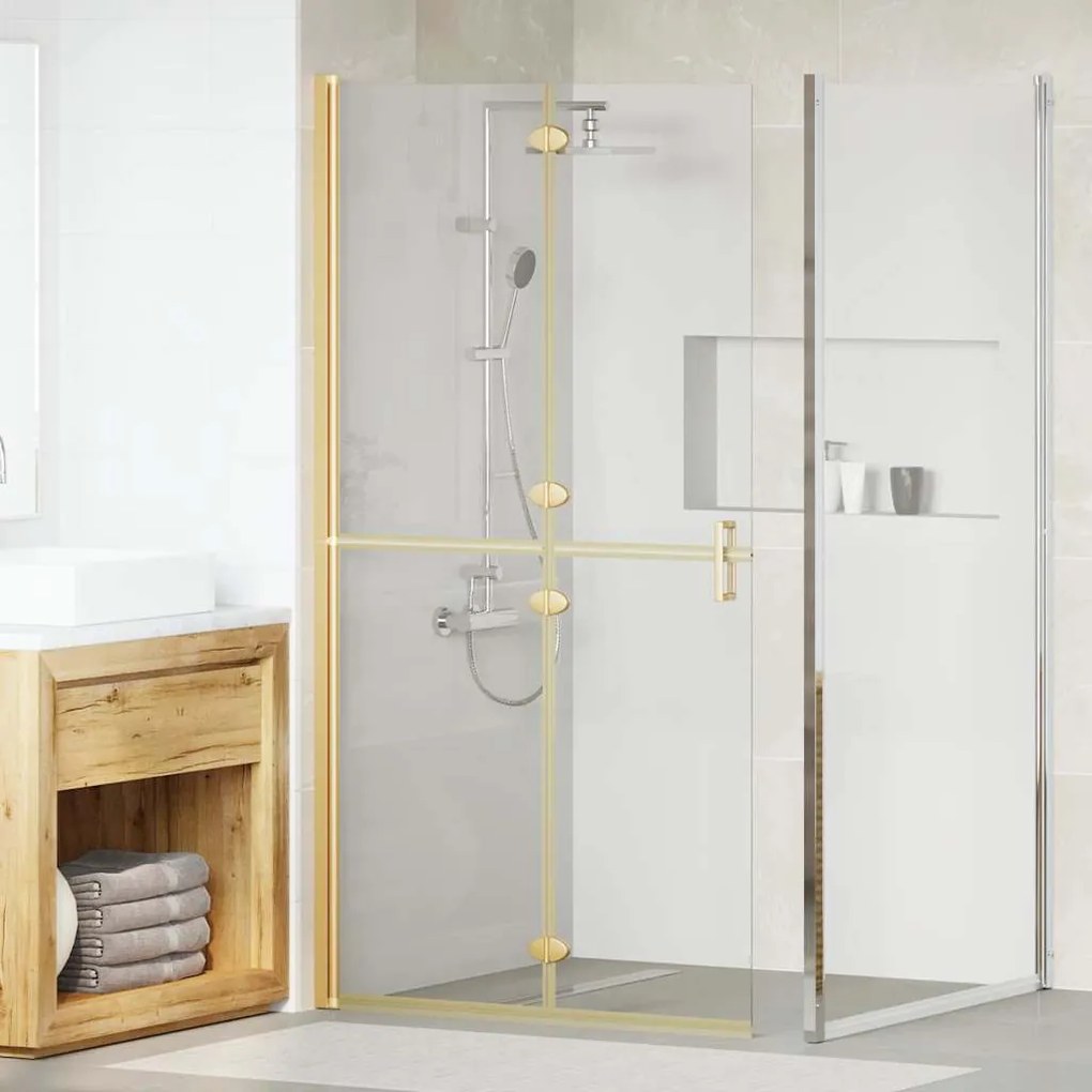 vidaXL Parede de chuveiro walk-in Ouro 90 x 6.5 x 190 cm