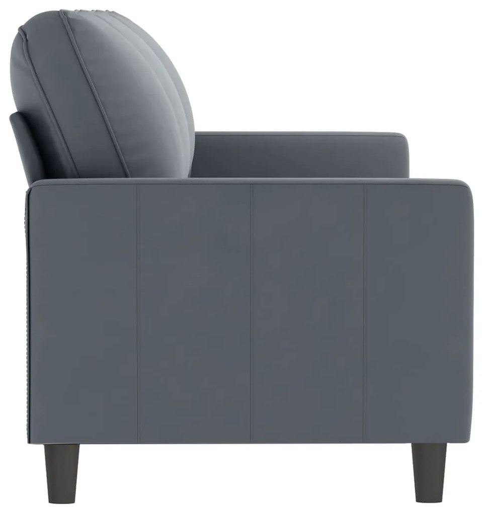 Sofá de 3 lugares 180 cm veludo cinza-escuro
