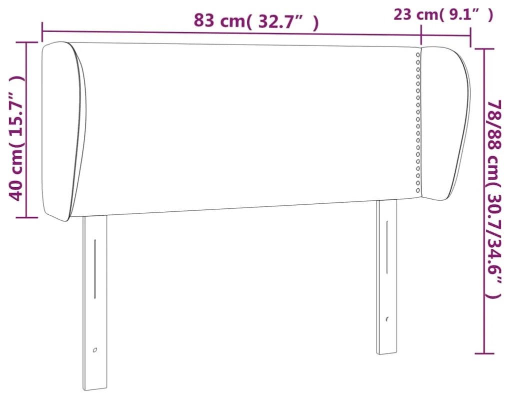 Cabeceira de cama c/ abas couro artificial 83x23x78/88cm branco