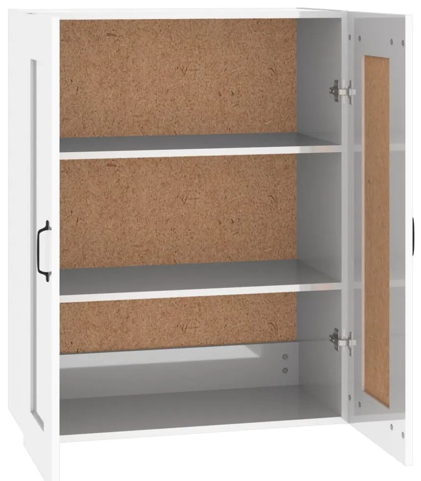 Armário de parede suspenso 69,5x32,5x90 cm branco brilhante
