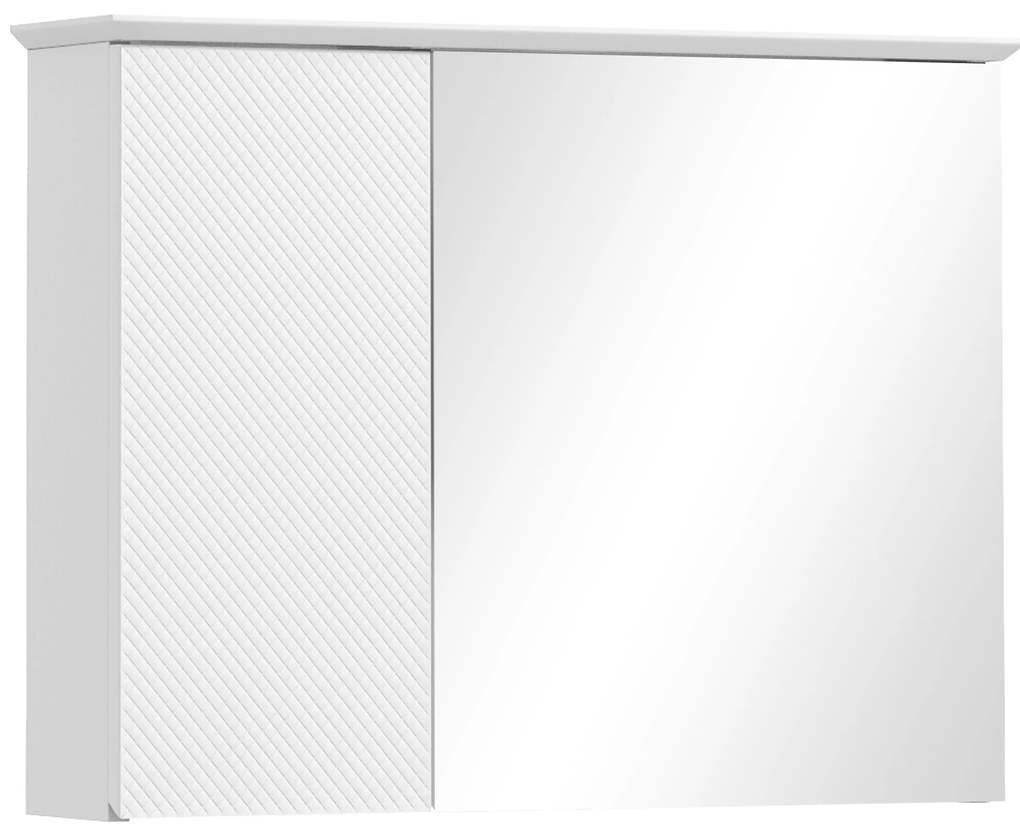 HOMCOM Armário Casa de Banho com Espelho Prateleira Ajustável Móvel Casa de Banho Estilo Moderno 65x15x49 cm Branco