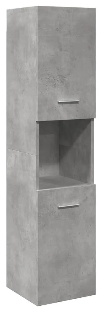 vidaXL Armário suspenso de WC 30x30x130cm deriv. madeira cinza cimento
